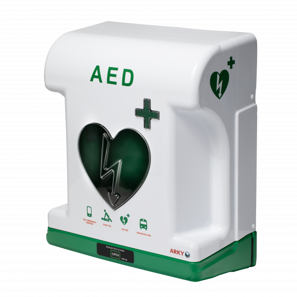 Set de desfibrilador DEA Notfallretter.de® totalmente automático con 10 años de garantía de Schiller Alemania incl. armario exterior CORE