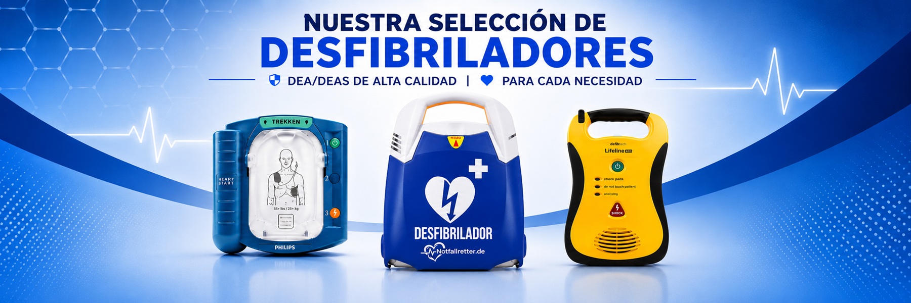 Desfibriladores DEA automáticos y semiautomáticos para empresas, ayuntamientos, asociaciones, centros deportivos y hogares.